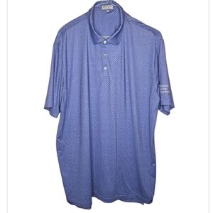 Peter Millar Southern Comfort Blue Diamond Print Golf Polo Size XL